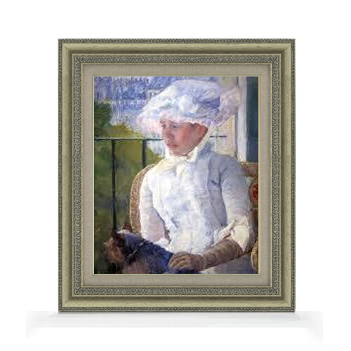 【油絵 直筆仕上げ】メアリー・カサット young girl at a window F8 【額入り】 絵画 販売 8号 油彩 風景画 602&times;528mm 複製画 送料無料 プレゼント ギフト 開店祝い 開業祝い 退職祝い 新築祝い リビング 玄関 モダン アートフレーム 壁掛け｜絵画販売アートレスト