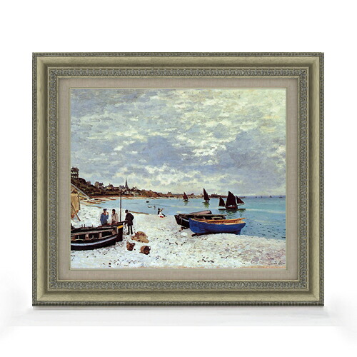 【油絵 直筆仕上げ】クロード・モネ The Beach at Sainte -Adresse F8 【額入り】 絵画 販売 8号 油彩 風景画 602×528mm 複製画 送料無料 プレゼント ギフト 開店祝い 開業祝い 退職祝い 新築祝い リビング 玄関 モダン アートフレーム 壁掛け 27,720円