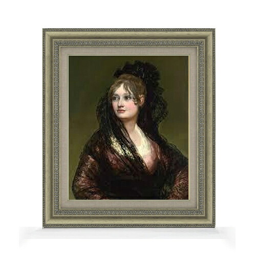【油絵 直筆仕上げ】ゴヤ ドーニャ・イザベル・デ・ポルセール F8 【額入り】 絵画 販売 8号 油彩 風景画 602×528mm 複製画 送料無料 プレゼント ギフト 開店祝い 開業祝い 退職祝い 新築祝い リビング 玄関 モダン アートフレーム 壁掛け