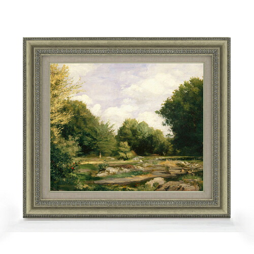 【油絵 直筆仕上げ】ルノワール A Clearing in the Woods F8 【額入り】 絵画 販売 8号 油彩 風景画 602×528mm 複製画 送料無料 プレゼント ギフト 開店祝い 開業祝い 退職祝い 新築祝い リビング 玄関 モダン アートフレーム 壁掛け