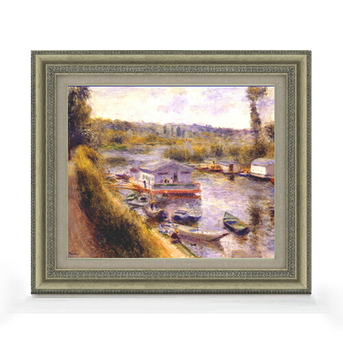 【油絵 直筆仕上げ】ルノワール ムードンの洗濯場 F8 【額入り】 絵画 販売 8号 油彩 風景画 602×528mm 複製画 送料無料 プレゼント ギフト 開店祝い 開業祝い 退職祝い 新築祝い リビング 玄関 モダン アートフレーム 壁掛け