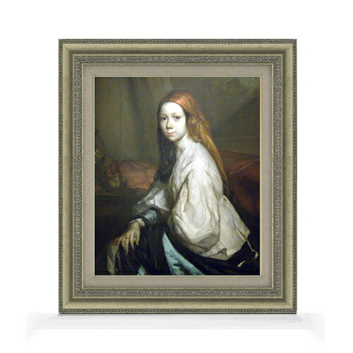 【油絵 直筆仕上げ】ミレー 部屋着姿のポーリーヌ・オノの肖像 F8 【額入り】 絵画 販売 8号 油彩 風景画 602×528mm 複製画 送料無料 プレゼント ギフト 開店祝い 開業祝い 退職祝い 新築祝い リビング 玄関 モダン アートフレーム 壁掛け