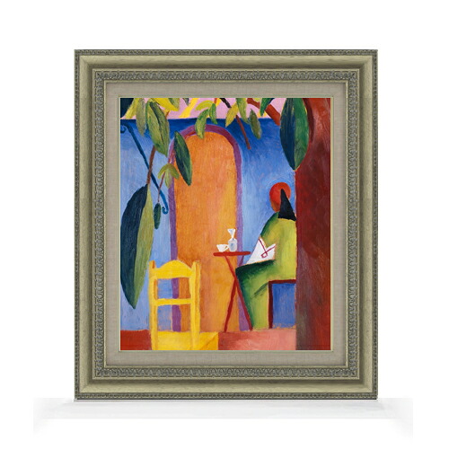 【油絵 直筆仕上げ】アウグスト・マッケ トルコ風カフェ (3) F8 【額入り】 絵画 販売 8号 油彩 抽象画 602&times;528mm 複製画 送料無料 プレゼント ギフト 開店祝い 開業祝い 退職祝い 新築祝い リビング 玄関 モダン アートフレーム 壁掛け｜絵画販売アートレスト