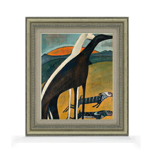 【油絵 直筆仕上げ】アマデオ・デ・ソウザ・カルドソ The Greyhounds F8 【額入り】 絵画 販売 8号 油彩 抽象画 602×528mm 複製画 送料無料 プレゼント ギフト 開店祝い 開業祝い 退職祝い 新築祝い リビング 玄関 モダン アートフレーム 壁掛け|絵画販売アートレスト