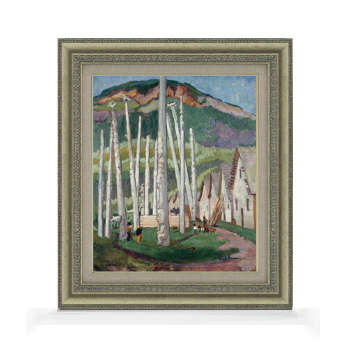 【油絵 直筆仕上げ】エミリー・カー Kispiox Village F8 【額入り】 絵画 販売 8号 油彩 抽象画 602×528mm 複製画 送料無料 プレゼント ギフト 開店祝い 開業祝い 退職祝い 新築祝い リビング 玄関 モダン アートフレーム 壁掛け