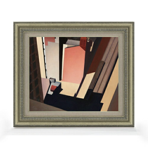 【油絵 直筆仕上げ】チャールズ・シーラーChurch Street El F8 【額入り】 絵画 販売 8号 油彩 抽象画 602×528mm 複製画 送料無料 プレゼント ギフト 開店祝い 開業祝い 退職祝い 新築祝い リビング 玄関 モダン アートフレーム 壁掛け