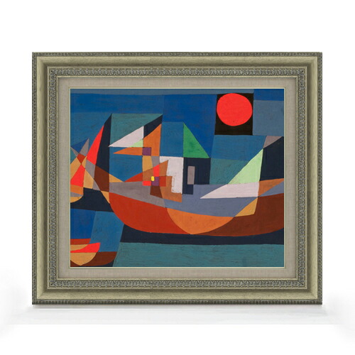 【油絵 直筆仕上げ】パウル・クレー Fire at Full Moon F8 【額入り】 絵画 販売 8号 油彩 抽象画 602×528mm 複製画 送料無料 プレゼント ギフト 開店祝い 開業祝い 退職祝い 新築祝い リビング 玄関 モダン アートフレーム 壁掛け