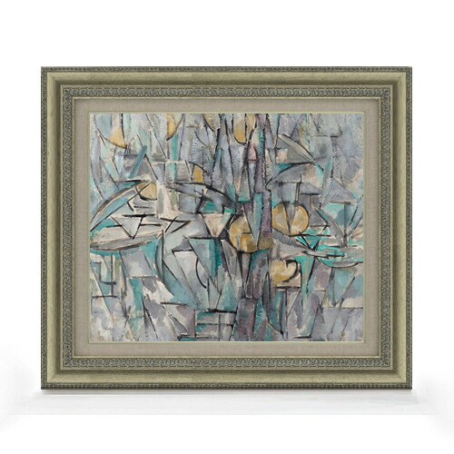 【油絵 直筆仕上げ】ピート・モンドリアン Composition X F8 【額入り】 絵画 販売 8号 油彩 抽象画 602×528mm 複製画 送料無料 プレゼント ギフト 開店祝い 開業祝い 退職祝い 新築祝い リビング 玄関 モダン アートフレーム 壁掛け