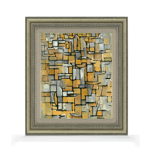 【油絵 直筆仕上げ】ピート・モンドリアン Tableau no1 F8 【額入り】 絵画 販売 8号 油彩 抽象画 602×528mm 複製画 送料無料 プレゼント ギフト 開店祝い 開業祝い 退職祝い 新築祝い リビング 玄関 モダン アートフレーム 壁掛け