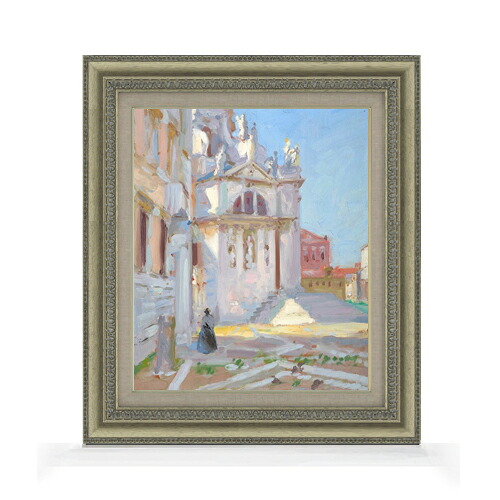 【油絵 直筆仕上げ】フランシス・カデル Santa Maria della Salute, Venice F8 【額入り】 絵画 販売 8号 油彩 抽象画 602&times;528mm 複製画 送料無料 プレゼント ギフト 開店祝い 開業祝い 退職祝い 新築祝い リビング 玄関 モダン アートフレーム 壁掛け｜絵画販売アートレスト
