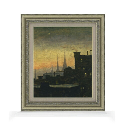 【油絵 直筆仕上げ】ルイ・エイルシェミウス New York Roof Tops F8 【額入り】 絵画 販売 8号 油彩 抽象画 602×528mm 複製画 送料無料 プレゼント ギフト 開店祝い 開業祝い 退職祝い 新築祝い リビング 玄関 モダン アートフレーム 壁掛け