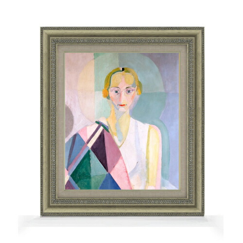 【油絵 直筆仕上げ】ロベール・ドローネー Portrait de Mme. Heim F8 【額入り】 絵画 販売 8号 油彩 人物画 602×528mm 複製画 送料無料 プレゼント ギフト 開店祝い 開業祝い 退職祝い 新築祝い リビング 玄関 モダン アートフレーム 壁掛け