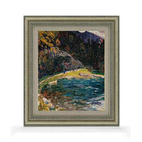 【油絵 直筆仕上げ】ワシリー・カンディンスキー Kochel, Alte Kesselbergstrasse F8 【額入り】 絵画 販売 8号 油彩 抽象画 602×528mm 複製画 送料無料 プレゼント ギフト 開店祝い 開業祝い 退職祝い 新築祝い リビング 玄関 モダン アートフレーム 壁掛け