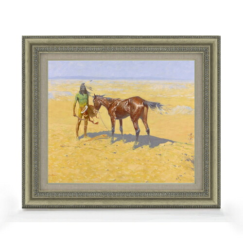 【油絵 直筆仕上げ】レミントン Ridden Down F8 【額入り】 絵画 販売 8号 油彩 風景画 602×528mm 複製画 送料無料 プレゼント ギフト 開店祝い 開業祝い 退職祝い 新築祝い リビング 玄関 モダン アートフレーム 壁掛け