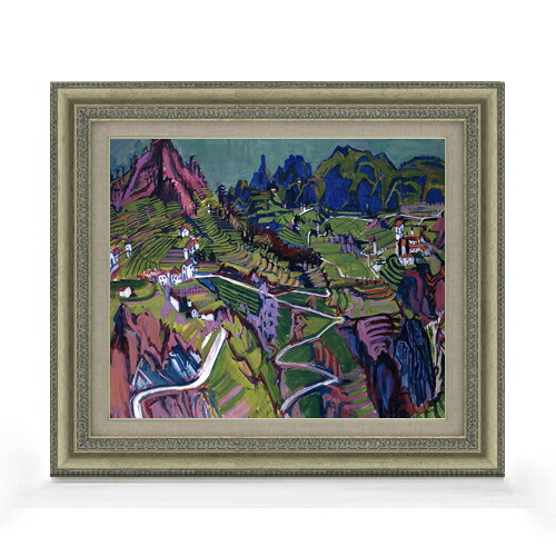 【油絵 直筆仕上げ】アルバート・ミュラー ティチーノの風景画 F8 【額入り】 絵画 販売 8号 油彩 風景画 602×528mm 複製画 送料無料 プレゼント ギフト 開店祝い 開業祝い 退職祝い 新築祝い リビング 玄関 モダン アートフレーム 壁掛け