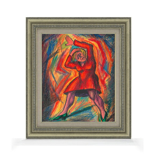 【油絵 直筆仕上げ】ウィーナー ヴェルツヴァイフルング F8 【額入り】 絵画 販売 8号 油彩 抽象画 602×528mm 複製画 送料無料 プレゼント ギフト 開店祝い 開業祝い 退職祝い 新築祝い リビング 玄関 モダン アートフレーム 壁掛け|絵画販売アートレスト