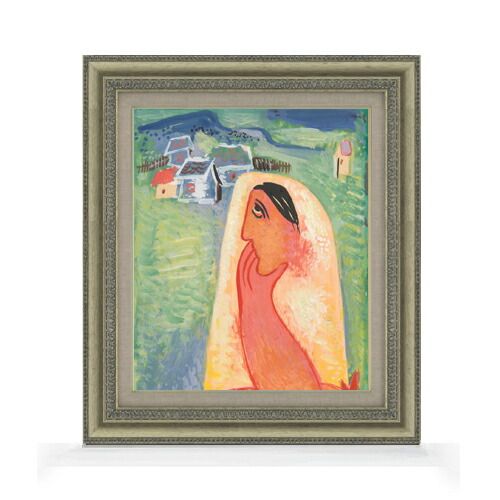 【油絵 直筆仕上げ】ガランダ 村人 F8 【額入り】 絵画 販売 8号 油彩 抽象画 602×528mm 複製画 送料無料 プレゼント ギフト 開店祝い 開業祝い 退職祝い 新築祝い リビング 玄関 モダン アートフレーム 壁掛け|絵画販売アートレスト