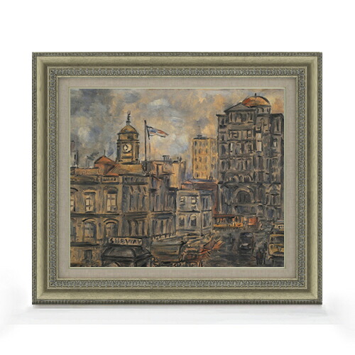 【油絵 直筆仕上げ】ガルシア 市庁舎 F8 【額入り】 絵画 販売 8号 油彩 抽象画 602×528mm 複製画 送料無料 プレゼント ギフト 開店祝い 開業祝い 退職祝い 新築祝い リビング 玄関 モダン アートフレーム 壁掛け|絵画販売アートレスト