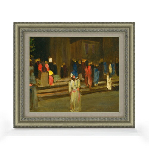 【油絵 直筆仕上げ】カンディンスキー　セントクラウド公園 F8 【額入り】 絵画 販売 8号 油彩 抽象画 602×528mm 複製画 送料無料 プレゼント ギフト 開店祝い 開業祝い 退職祝い 新築祝い リビング 玄関 モダン アートフレーム 壁掛け