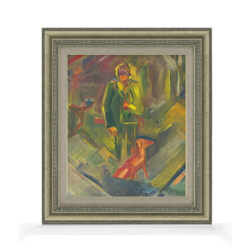 【油絵 直筆仕上げ】クビンチャン バッグの中 F8 【額入り】 絵画 販売 8号 油彩 抽象画 602&times;528mm 複製画 送料無料 プレゼント ギフト 開店祝い 開業祝い 退職祝い 新築祝い リビング 玄関 モダン アートフレーム 壁掛け｜絵画販売アートレスト