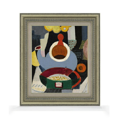【油絵 直筆仕上げ】サラガ Nature morte a la theiere F8 【額入り】 絵画 販売 8号 油彩 抽象画 602×528mm 複製画 送料無料 プレゼント ギフト 開店祝い 開業祝い 退職祝い 新築祝い リビング 玄関 モダン アートフレーム 壁掛け