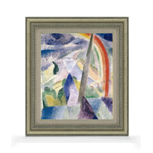 【油絵 直筆仕上げ】ドローネー ノートルダムの尖塔 F8 【額入り】 絵画 販売 8号 油彩 抽象画 602×528mm 複製画 送料無料 プレゼント ギフト 開店祝い 開業祝い 退職祝い 新築祝い リビング 玄関 モダン アートフレーム 壁掛け