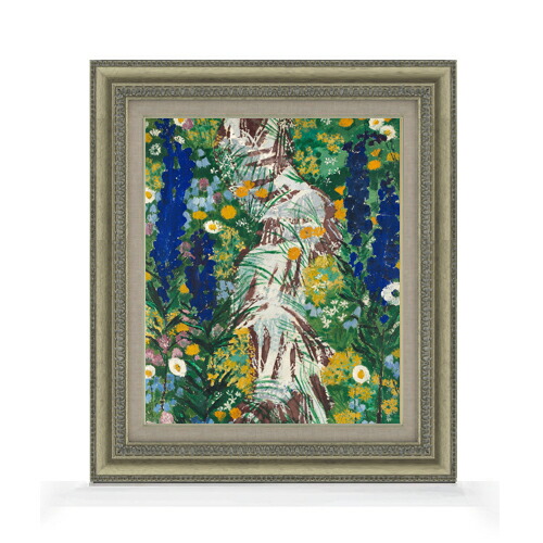 【油絵 直筆仕上げ】ババーガー 小川沿いの花 F8 【額入り】 絵画 販売 8号 油彩 抽象画 602×528mm 複製画 送料無料 プレゼント ギフト 開店祝い 開業祝い 退職祝い 新築祝い リビング 玄関 モダン アートフレーム 壁掛け 28,875円