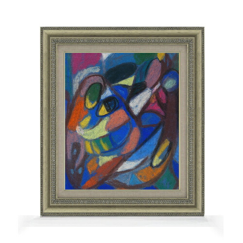 【油絵 直筆仕上げ】ヘルツェル コンポジション F8 【額入り】 絵画 販売 8号 油彩 抽象画 602×528mm 複製画 送料無料 プレゼント ギフト 開店祝い 開業祝い 退職祝い 新築祝い リビング 玄関 モダン アートフレーム 壁掛け