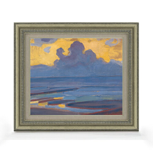 【油絵 直筆仕上げ】モンドリアン 海辺で F8 【額入り】 絵画 販売 8号 油彩 抽象画 602×528mm 複製画 送料無料 プレゼント ギフト 開店祝い 開業祝い 退職祝い 新築祝い リビング 玄関 モダン アートフレーム 壁掛け