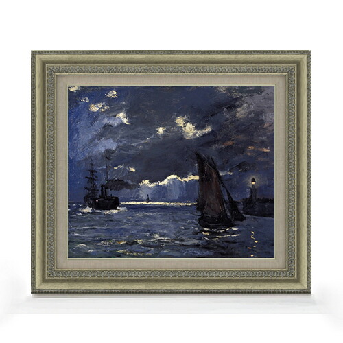 楽天市場】【油絵 直筆仕上げ】クロード・モネ 海景、月明かりに照ら
