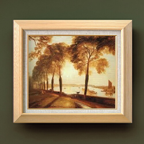 【油絵 直筆仕上げ】ターナー モートレイクテラス F8 【額入り】 絵画 販売 8号 油彩 風景画 600×526mm 複製画 送料無料 プレゼント ギフト 開店祝い 開業祝い 退職祝い 新築祝い リビング 玄関 モダン アートフレーム 壁掛け|絵画販売アートレスト