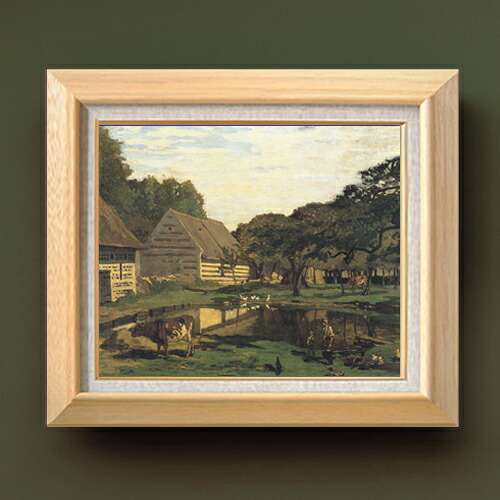 【油絵 直筆仕上げ】クロード・モネ ノルマンディーの農家の庭 F8 【額入り】 絵画 販売 8号 油彩 風景画 600×526mm 複製画 送料無料 プレゼント ギフト 開店祝い 開業祝い 退職祝い 新築祝い リビング 玄関 モダン アートフレーム 壁掛け|絵画販売アートレスト