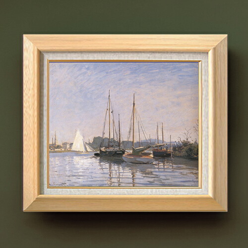 【油絵 直筆仕上げ】クロード・モネ 遊覧船 F8 【額入り】 絵画 販売 8号 油彩 風景画 600&times;526mm 複製画 送料無料 プレゼント ギフト 開店祝い 開業祝い 退職祝い 新築祝い リビング 玄関 モダン アートフレーム 壁掛け｜絵画販売アートレスト 28,490円