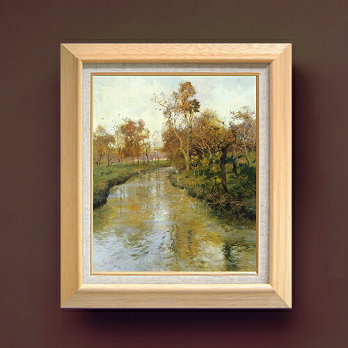 【油絵 直筆仕上げ】フリット・タヴロー autumn-秋- F8 【額入り】 絵画 販売 8号 油彩 風景画 600×526mm 複製画 送料無料 プレゼント ギフト 開店祝い 開業祝い 退職祝い 新築祝い リビング 玄関 モダン アートフレーム 壁掛け|絵画販売アートレスト