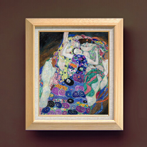 【油絵 直筆仕上げ】クリムト The Virgin F8 【額入り】 絵画 販売 8号 油彩 抽象画 600×526mm 複製画 送料無料 プレゼント ギフト 開店祝い 開業祝い 退職祝い 新築祝い リビング 玄関 モダン アートフレーム 壁掛け|絵画販売アートレスト