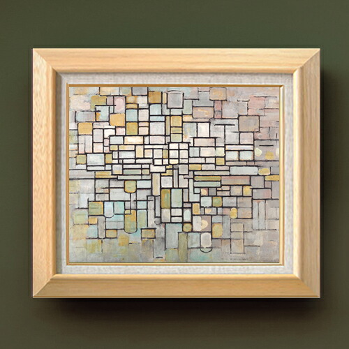 【油絵 直筆仕上げ】ピート・モンドリアン Composition no2 F8 【額入り】 絵画 販売 8号 油彩 抽象画 600&times;526mm 複製画 送料無料 プレゼント ギフト 開店祝い 開業祝い 退職祝い 新築祝い リビング 玄関 モダン アートフレーム 壁掛け｜絵画販売アートレスト