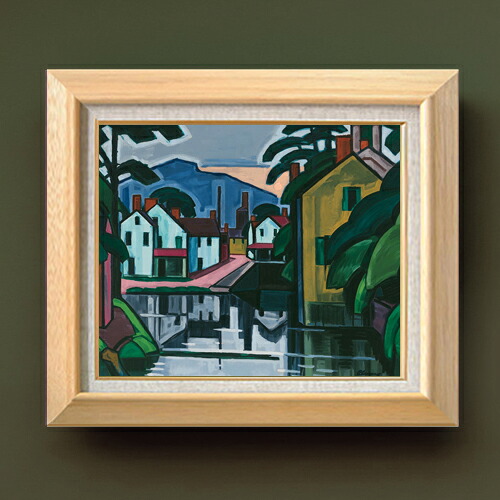 【油絵 直筆仕上げ】ブルーマナー Old Canal Port 【額入り】 絵画 販売 8号 油彩 抽象画 600&times;526mm 複製画 送料無料 プレゼント ギフト 開店祝い 開業祝い 退職祝い 新築祝い リビング 玄関 モダン アートフレーム 壁掛け｜絵画販売アートレスト