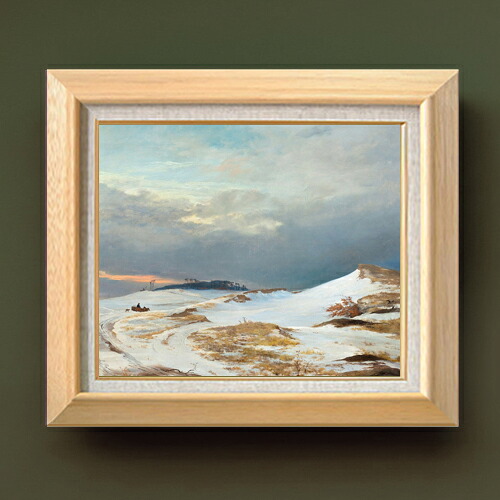 【油絵 直筆仕上げ】ルンドビー Winter Landscape F8 【額入り】 絵画 販売 8号 油彩 風景画 600×526mm 複製画 送料無料 プレゼント ギフト 開店祝い 開業祝い 退職祝い 新築祝い リビング 玄関 モダン アートフレーム 壁掛け|絵画販売アートレスト