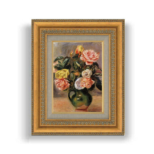 楽天市場】【油絵 直筆仕上げ】ルノワール 中華花瓶のバラ SMサイズ 額