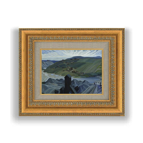 【油絵 直筆仕上げ】カーマイケル A Northern Silver Mine SMサイズ 額入り 油絵直筆仕様げ 372&times;303mm 額縁ガラス板 ｜ 絵画 アート インテリア 壁掛け複製画｜絵画販売アートレスト