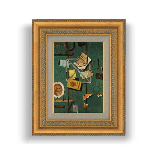 【油絵 直筆仕上げ】ジョン・F・ペト A Closet Door SMサイズ 額入り 油絵直筆仕様げ 372×303mm 額縁ガラス板 ｜ 絵画 アート インテリア 壁掛け複製画