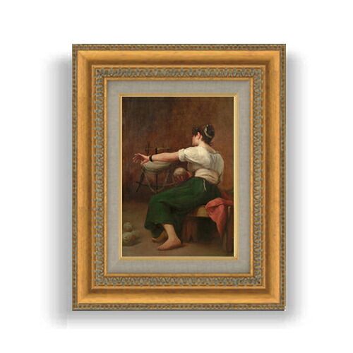 【油絵 直筆仕上げ】ファウストゾナロ Woman Winding Wool SMサイズ 額入り 油絵直筆仕様げ 372×303mm 額縁ガラス板 ｜ 絵画 アート インテリア 壁掛け複製画