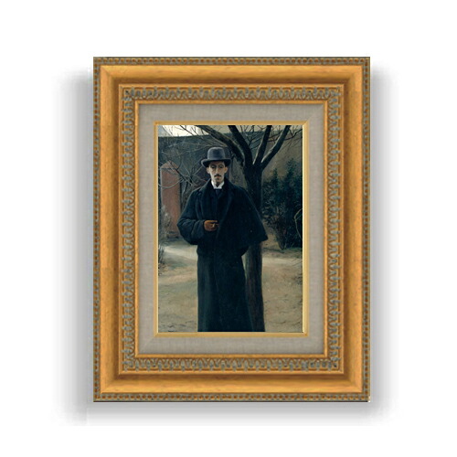 【油絵 直筆仕上げ】ルシニョール Portrait of Miquel Utrillo SMサイズ 額入り 油絵直筆仕様げ 372×303mm 額縁ガラス板 ｜ 絵画 アート インテリア 壁掛け複製画