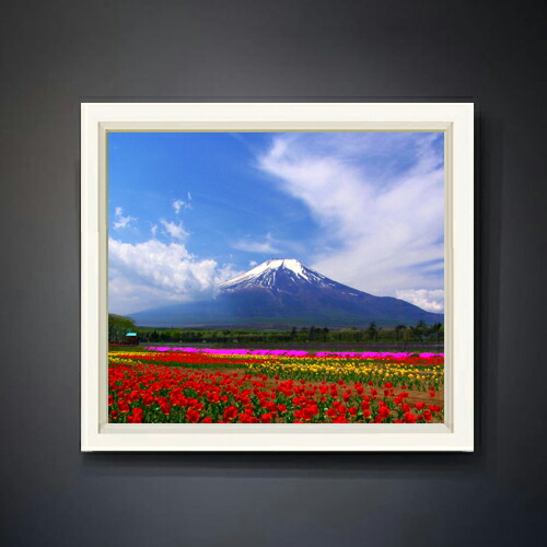 【油絵 直筆仕上げ】早春、富士山 F10サイズ 額入り 【アップグレードフレーム】 油彩 風景画 オリジナルインテリア絵画 風水画 560×485mm 複製画 送料無料 プレゼント ギフト 開店祝い 開業祝い 退職祝い 新築祝い リビング 玄関 アートフレーム 壁掛け