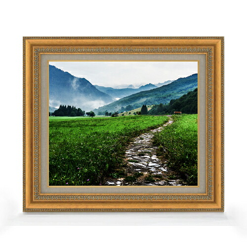 【油絵 直筆仕上げ】ノルデイッヒの風景 F8サイズ 額入り 【キャンバス・アクリル/額入り】 油彩 風景画 オリジナルインテリア絵画 風水画 602&times;528mm 複製画 送料無料｜絵画販売アートレスト 26,950円