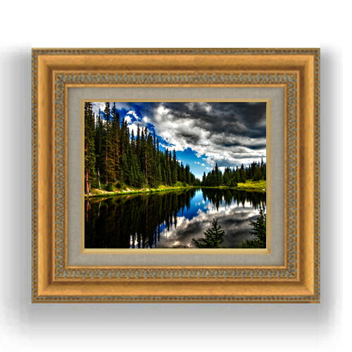 楽天市場】【油絵 直筆仕上げ】アイリーン湖-水の反射- F6サイズ 額