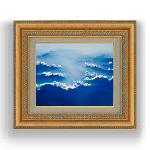 楽天市場】【油絵 直筆仕上げ】青と白のシルエット F4サイズ 額入り