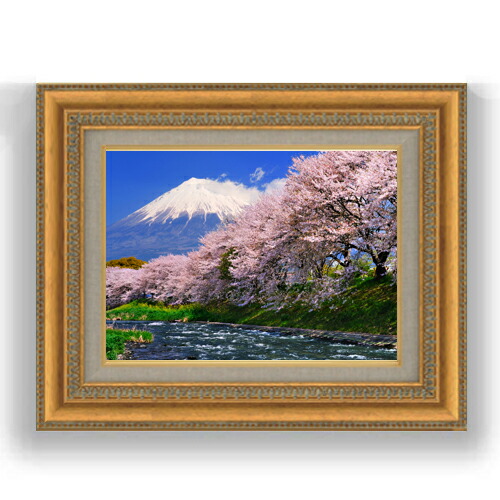 楽天市場】【油絵 直筆仕上げ】富士山-桜- F6サイズ 額入り 【/額入り