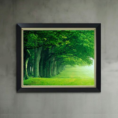 【油絵 直筆仕上げ】the green woods F6サイズ 額入り 【アップグレードフレーム】 油彩 風景画 オリジナルインテリア絵画 風水画 476&times;384mm 複製画 送料無料 プレゼント ギフト 開店祝い 開業祝い 退職祝い 新築祝い リビング 玄関｜絵画販売アートレスト