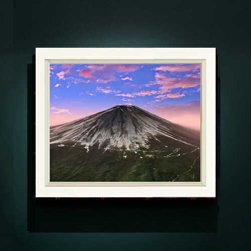 【油絵 直筆仕上げ】富士山-朝焼け- F6サイズ 額入り 【アップグレードフレーム】 油彩 風景画 オリジナルインテリア絵画 風水画 476&times;384mm 複製画 送料無料 プレゼント ギフト 開店祝い 開業祝い 退職祝い 新築祝い リビング 玄関｜絵画販売アートレスト